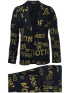 Comme Des Garçons Vintage Slogan Print Suit - Black