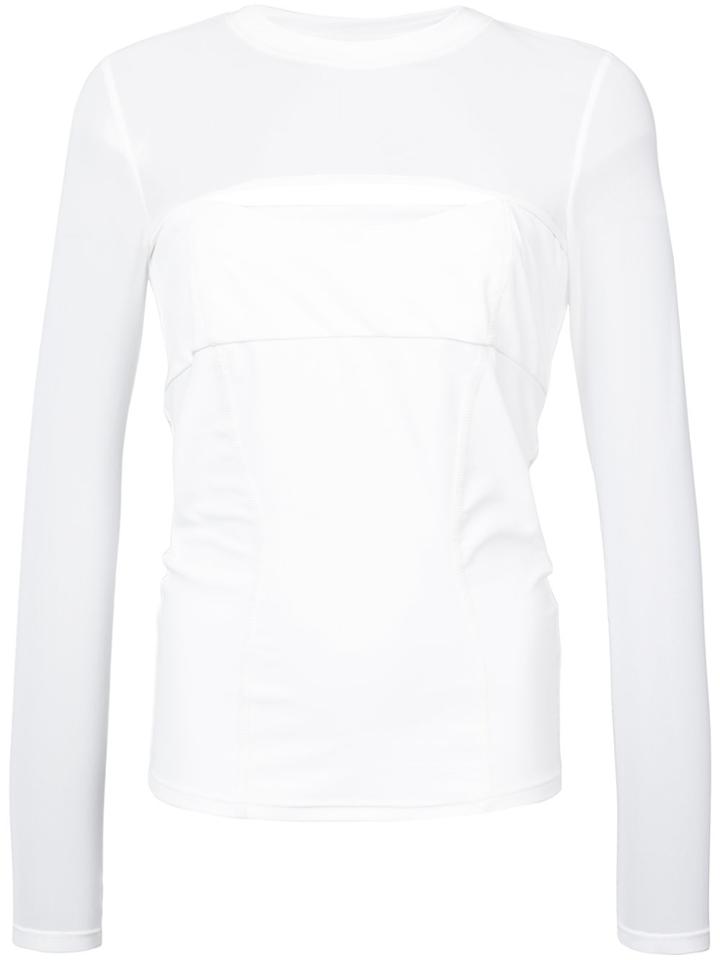Cushnie Et Ochs Dominique Mesh Sleeve Top - White