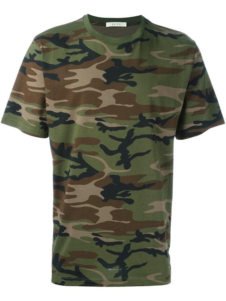 Alyx Camouflage T-shirt, Adult Unisex, Size: Xl, Green, Cotton