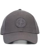 Stone Island Embroidered Logo Cap, Men's, Size: Medium, Grey, Polyester/wool