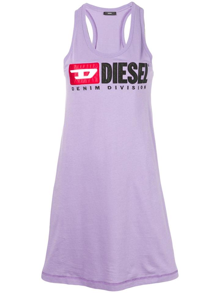 Diesel Logo Oversized Tank Top - Purple