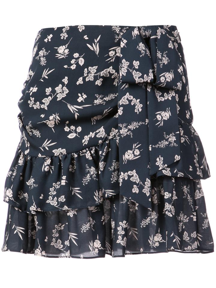 Cinq A Sept Floral Print Skirt - Blue