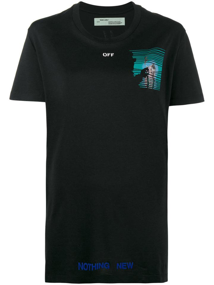 Off-white Nothing New T-shirt With Peeping Tom Print - Black
