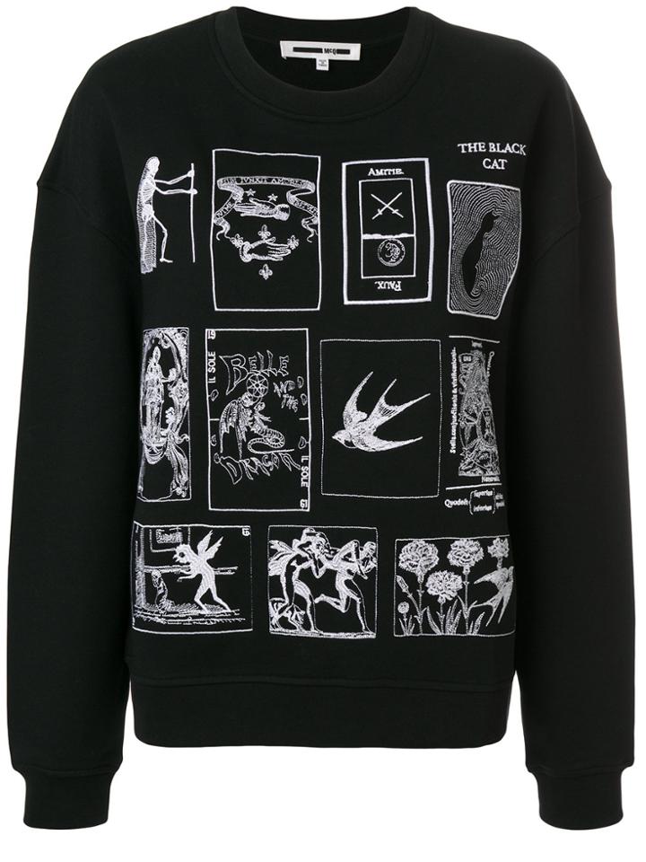 Mcq Alexander Mcqueen Embroidered Motifs Sweatshirt - Black