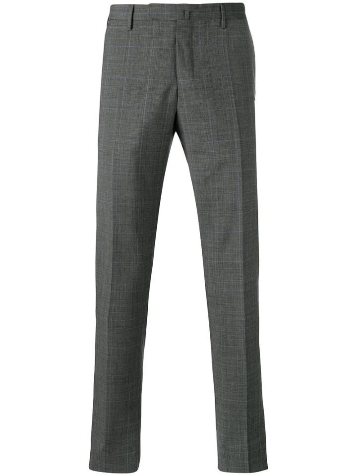Incotex Checked Trousers, Men's, Size: 54, Grey, Wool