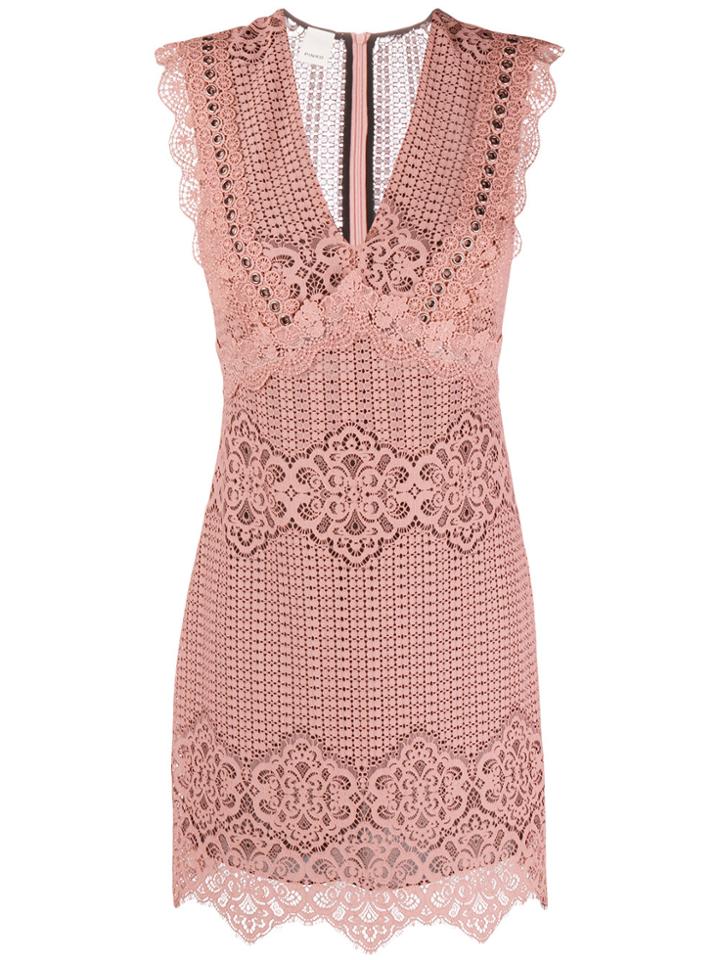 Pinko Lace Mini Dress - Pink & Purple