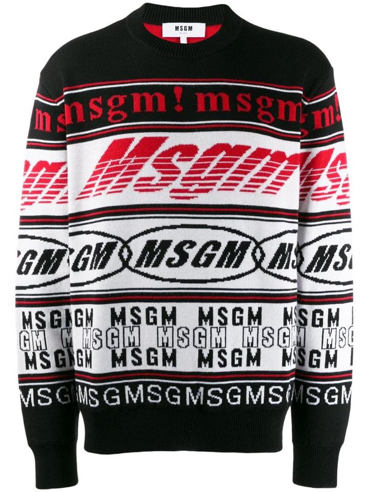 Msgm Logo Knit Jumper - White
