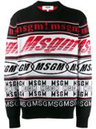 Msgm Logo Knit Jumper - White