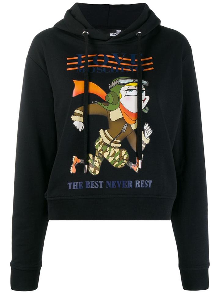 Love Moschino The Best Captain Hoodie - Black