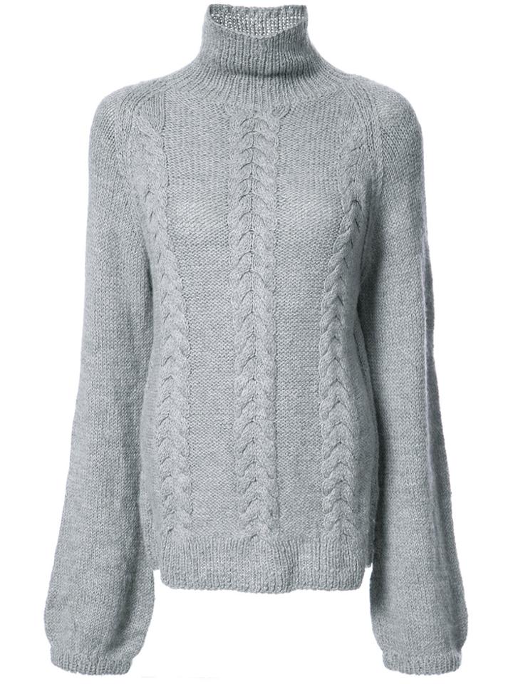 Voz Turtleneck Knitted Top - Grey