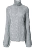 Voz Turtleneck Knitted Top - Grey