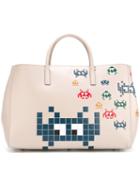 Anya Hindmarch Maxi 'ebury' Space Invaders Tote, Women's, Grey
