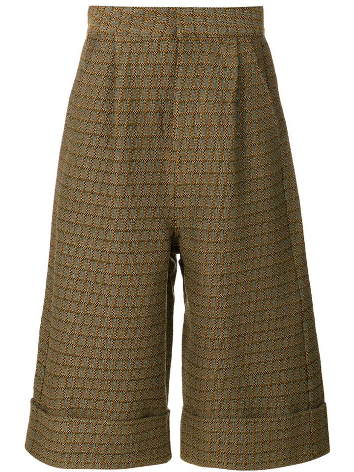 Mm6 Maison Margiela Wide-legged Cropped Trousers - Brown