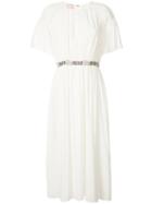 Giamba - Belted Lace Cap Dress - Women - Polyester/spandex/elastane/viscose - 42, White, Polyester/spandex/elastane/viscose