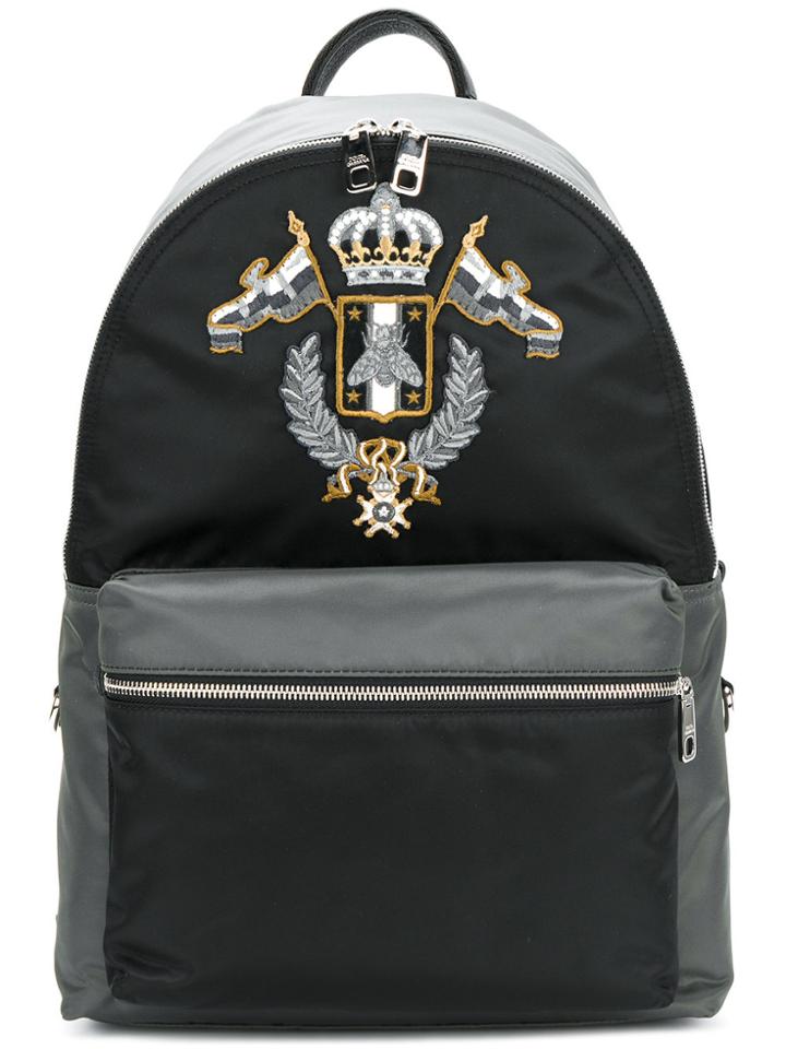 Dolce & Gabbana Crown Logo Backpack - Black