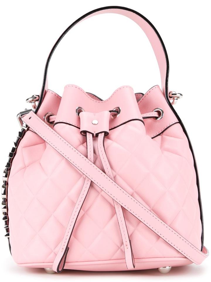 Moschino Quilted Bucket Tote, Women's, Pink/purple