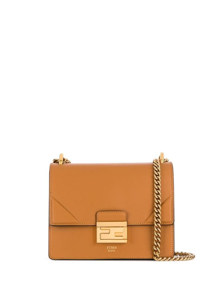 Fendi Bag Bugs Embossed Shoulder Bag - Brown