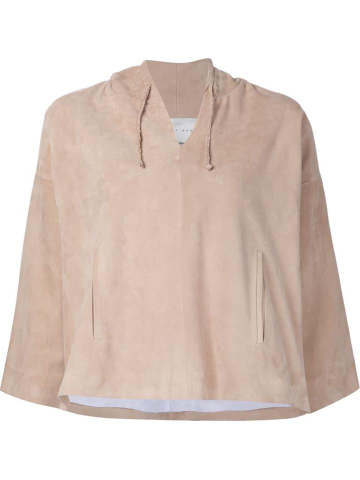 Jeffrey Dodd Bell Sleeve Shift Blouse, Women's, Size: Medium, Nude/neutrals, Polyester/goat Skin