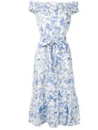 Tory Burch Jungle Print Off Shoulder Dress - White