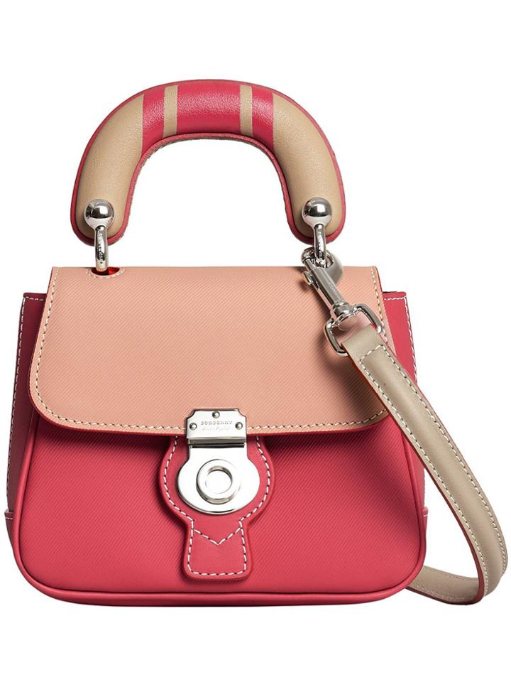Burberry Mini Dk88 Top Handle Bag - Pink & Purple