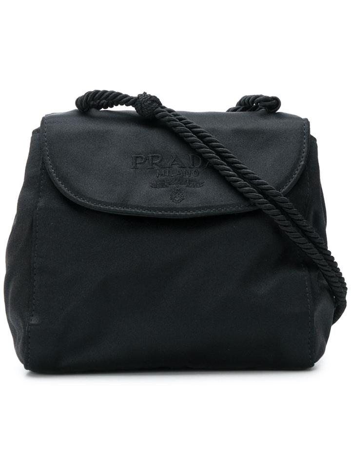 Prada Vintage Logo Flap Pouch - Black