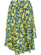 Preen Line Asymmetric Floral Skirt - Yellow & Orange