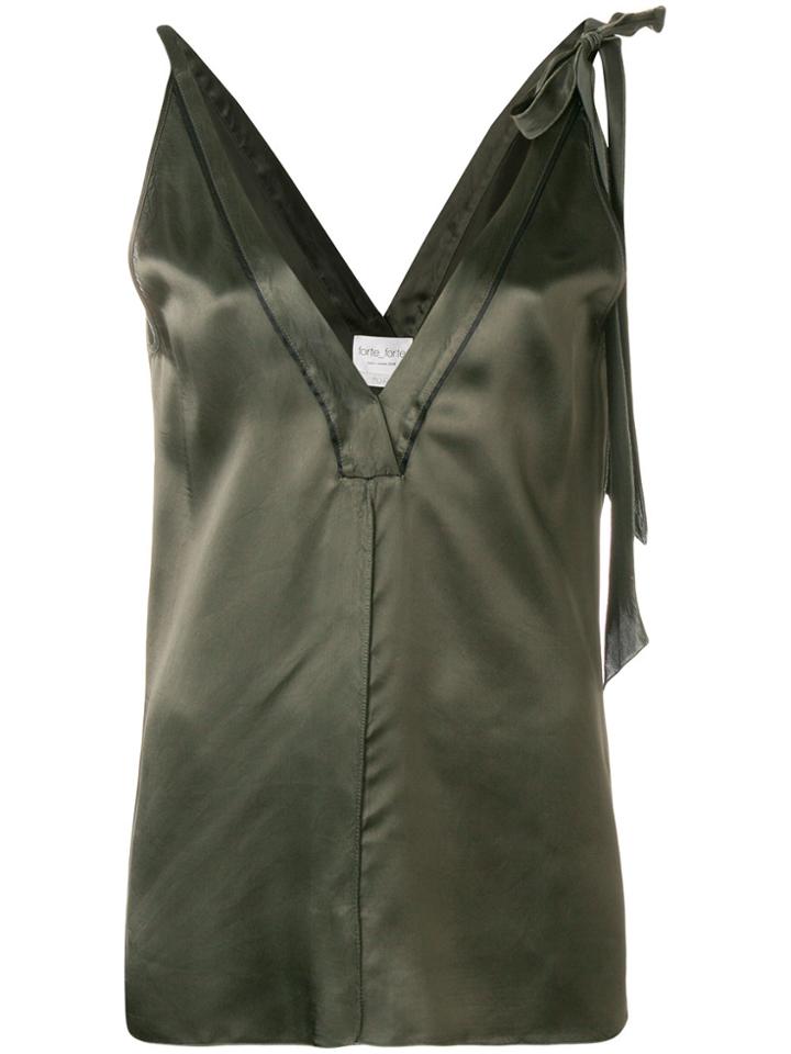 Forte Forte Sleeveless Satin Blouse - Green