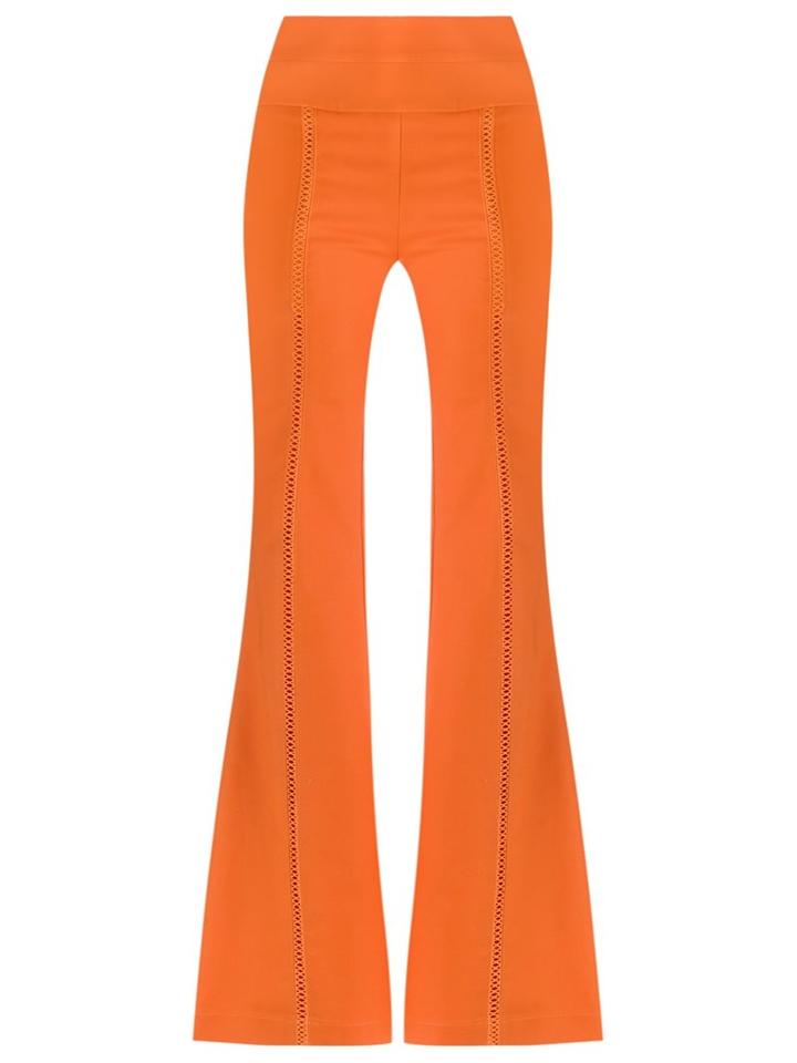 Giuliana Romanno Flared Trousers, Women's, Size: 36, Yellow/orange, Cotton/elastodiene