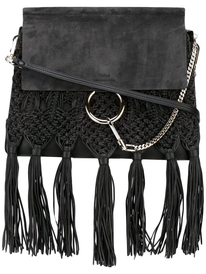 Chloé Faye Tassel Shoulder Bag - Black