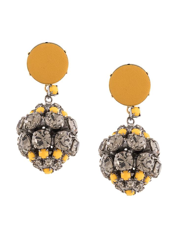 Marni Crystal Embellished Earrings - Metallic