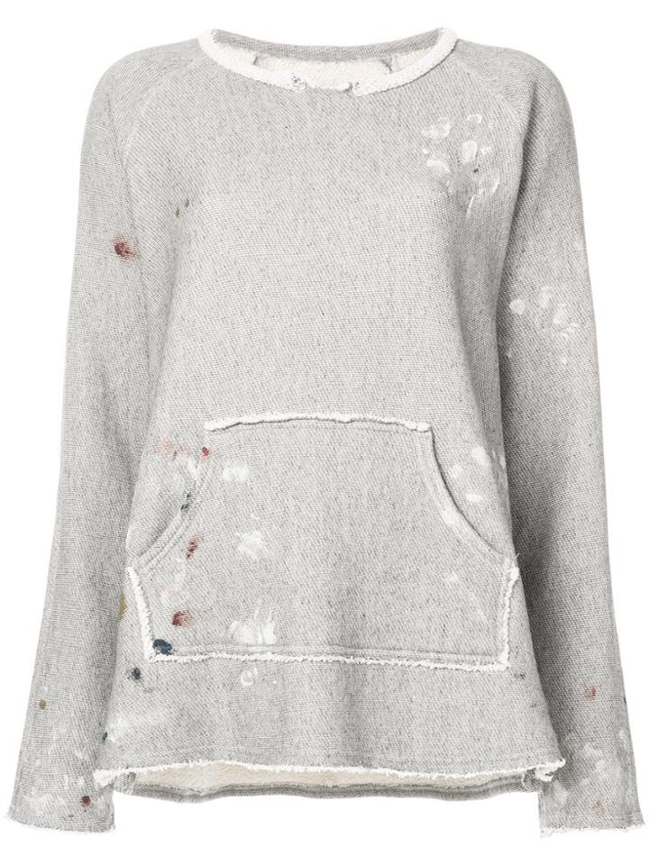 Raquel Allegra Distressed Paint-effect Sweater - Grey