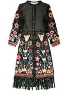 Caban Romantic St Tropez Semi-sheer Floral Kimono - Black