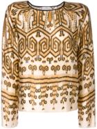 Forte Forte Ikat Print Silk Top - Nude & Neutrals