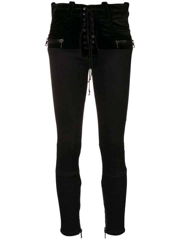 Unravel Project Front Fastened Skinny Jeans - Black