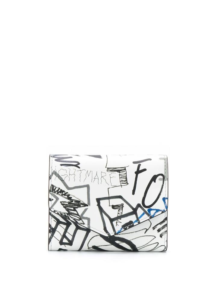 Maison Margiela Graffiti-print Wallet - White