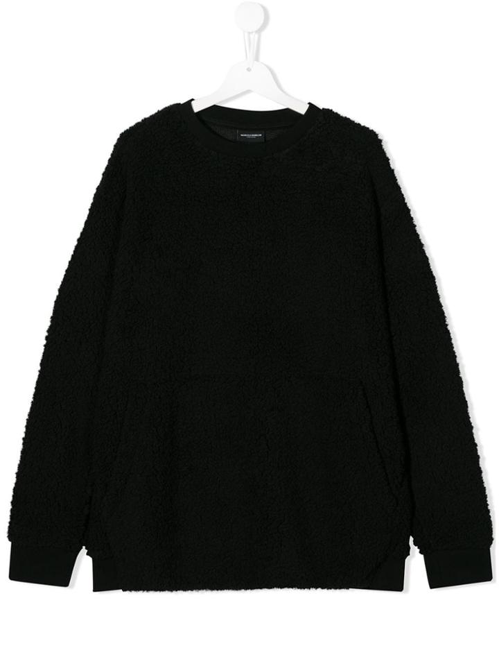 Marcelo Burlon County Of Milan Kids Shearling Sweatshirt - Black