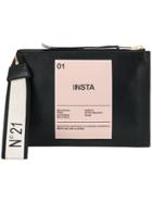 No21 Insta Print Clutch Bag - Black