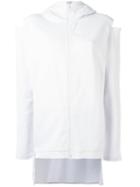 Y-3 - Cut-out Zipped Hoodie - Women - Cotton - Xs, Women's, White, Cotton