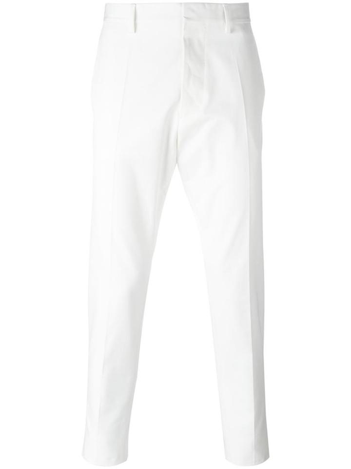 Dsquared2 Pleated Front Trousers, Men's, Size: 46, White, Cotton