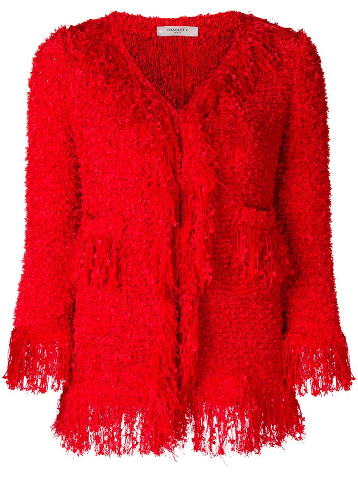Charlott Frayed Edge Jacket - Red