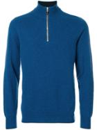N.peal The Carnaby Half Zip Cashmere Sweater - Blue