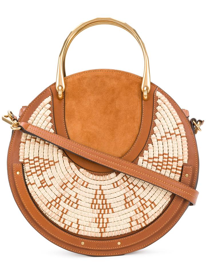 Chloé Woven Trim Pixie Bag - Brown