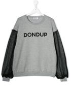 Dondup Teen Tulle-sleeve Sweatshirt - Grey