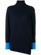 Sportmax Cashmere Turtleneck Asymmetric Sweater - Blue