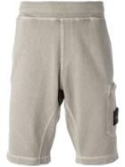 Stone Island Logo Patch Shorts, Men's, Size: Medium, Nude/neutrals, Cotton
