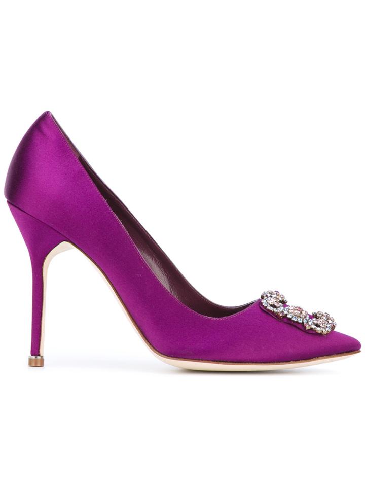Manolo Blahnik Hangisi 105 Pumps - Pink & Purple