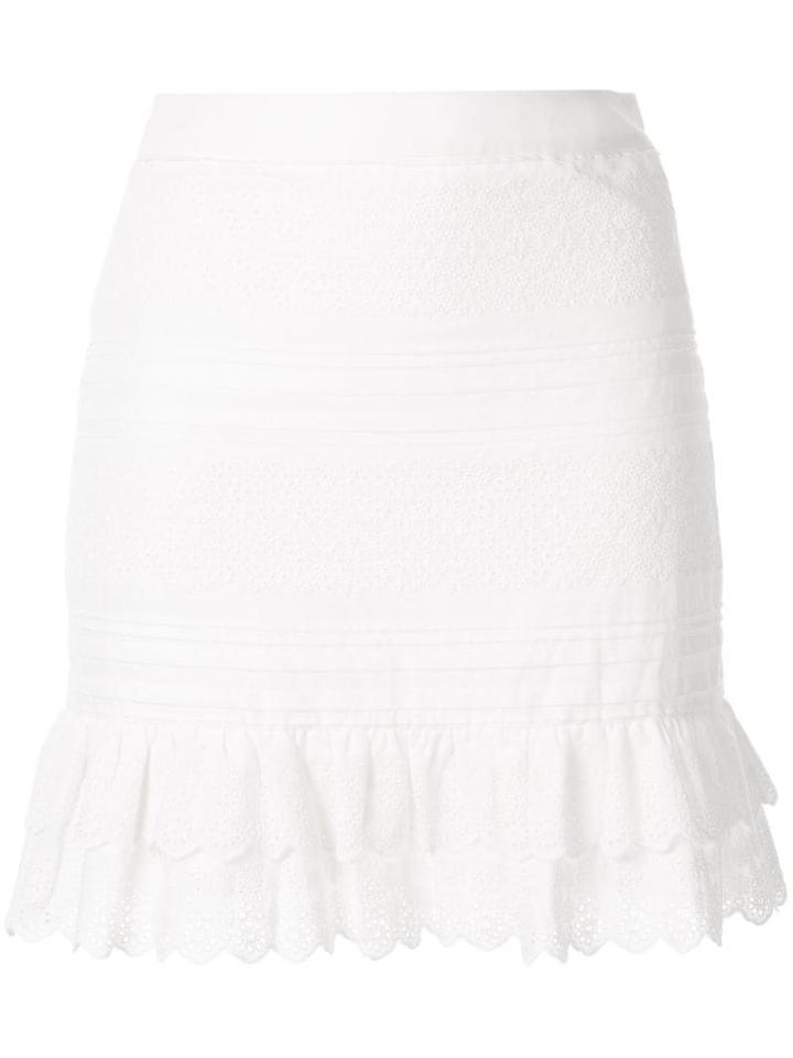 Sir. Dilone Embroidered Mini Skirt - White