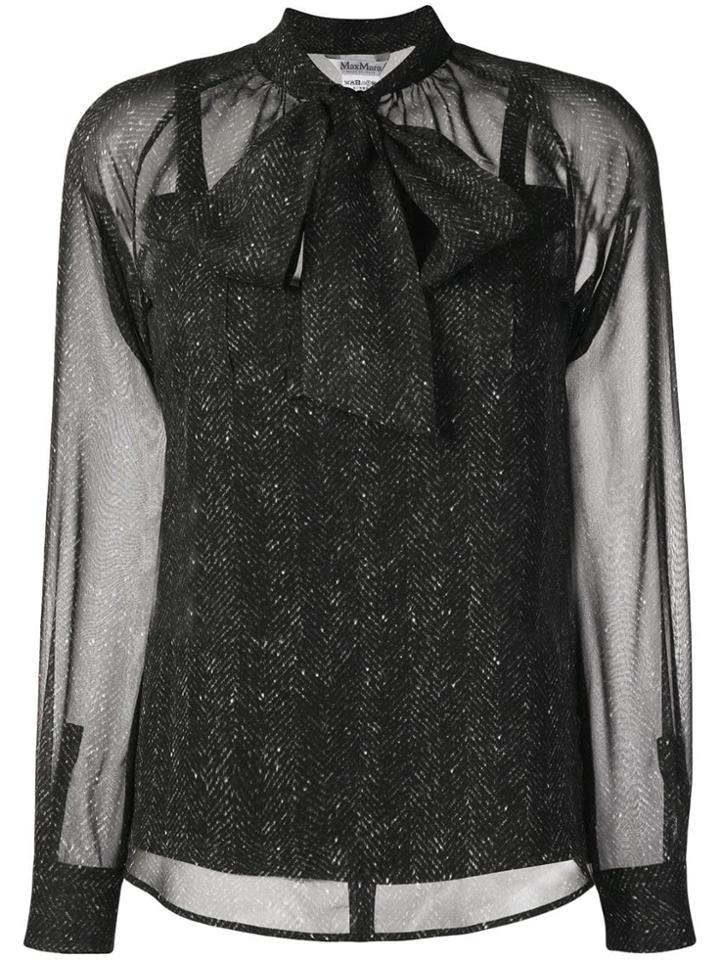 Max Mara Pussy Bow Blouse - Grey