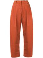 Ymc Cropped High-waisted Trousers - Orange