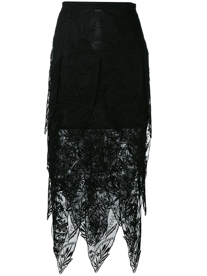 Christopher Kane Lace Teeth Midi Skirt - Black